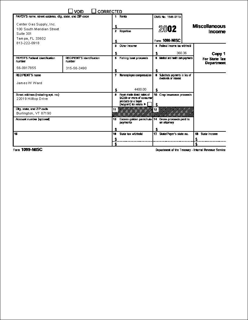 Year-End 1099-MISC State Copy 1 Forms (P), PAY00713P-1