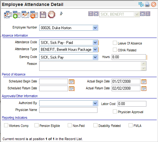 Employee Attendance Detail