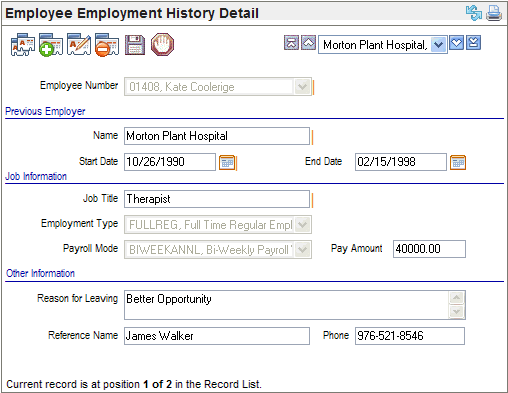 Employee Employment History Detail