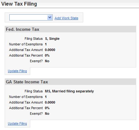 View Tax Filing