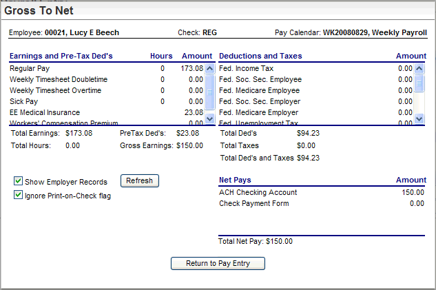 Net To Gross Screen