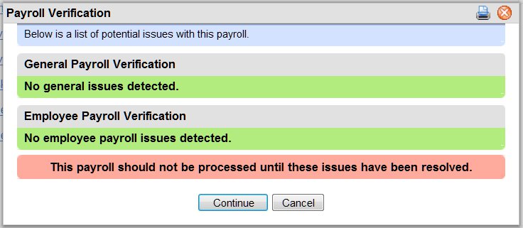 Payroll Verification Panel