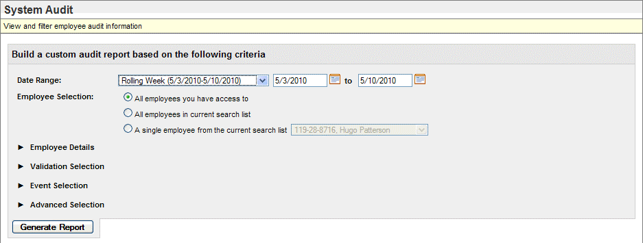 System Audit Criteria