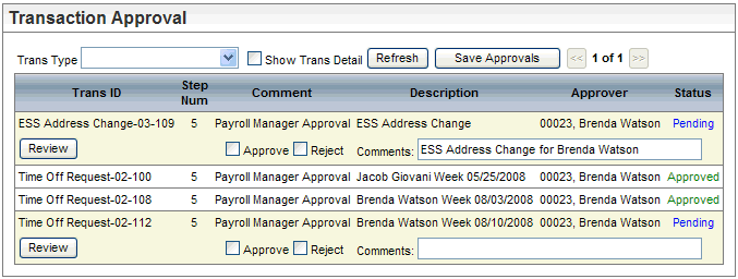 Transaction Approval