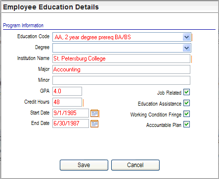 Employee Education Details