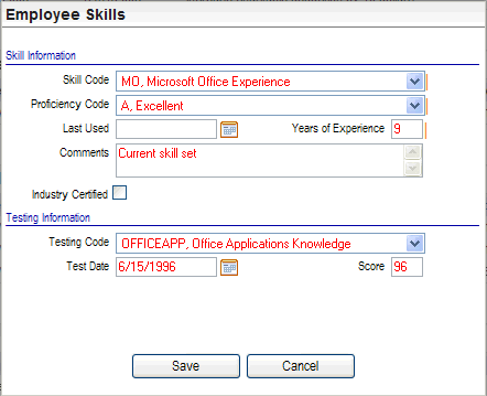 Employee Skills