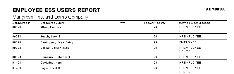 ESS Users Report