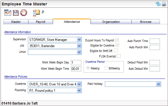 Attendance Tab