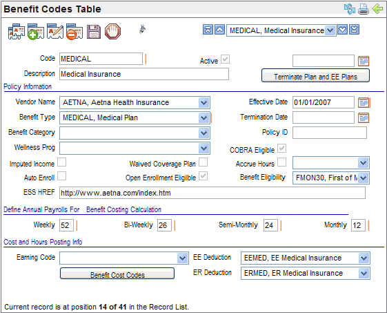 Medical Benefit Code