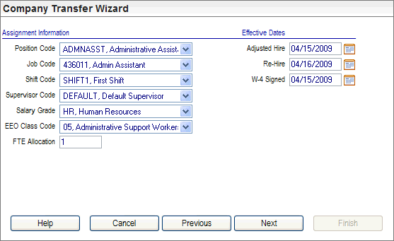 Employee Company Transfer Wizard, Step 4