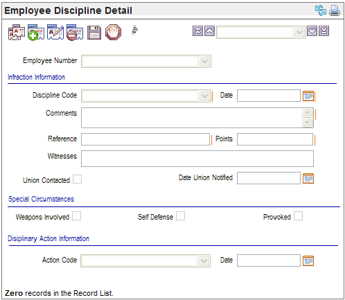 Employee Discipline Detail