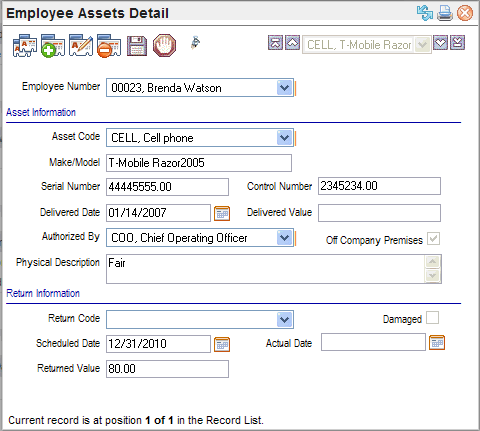 Employee Assets Detail