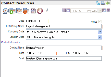 Contact Resources Table