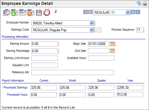 Earnings Detail