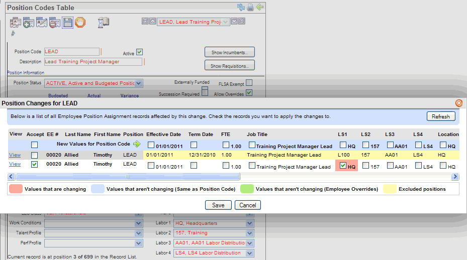 Position Changes